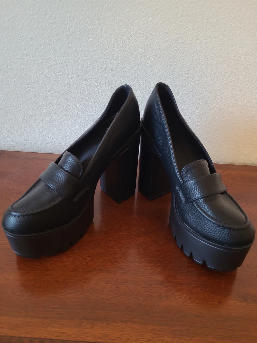 Chunky Goth Paltform Loafers Block Heel